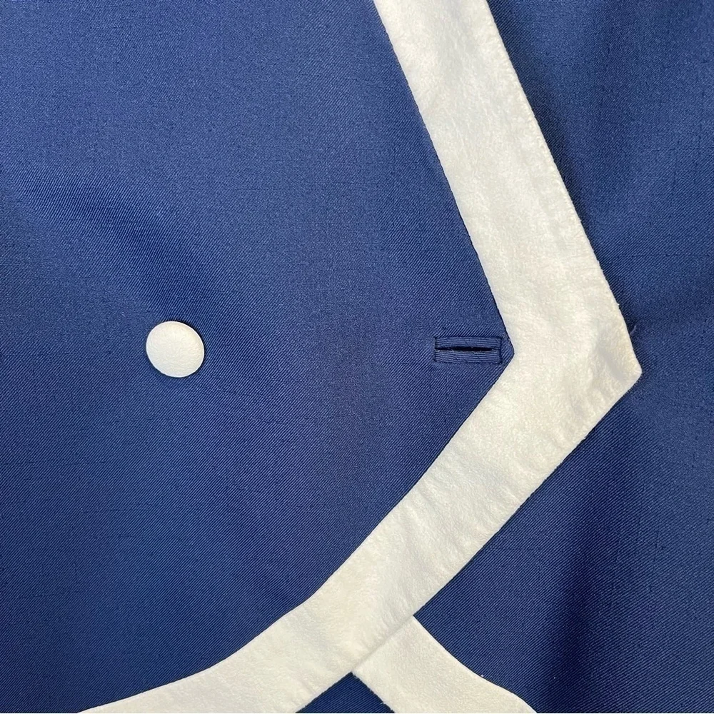 Adolph Schuman Lilli Ann Vintage Elegant Blue White Women's Blazer Skirt Suit